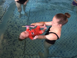 Some new toys in the pool this morning - we love these little mirrors. After just a few lessons Jaspar can float on his back and check out his hair at the same time!.....